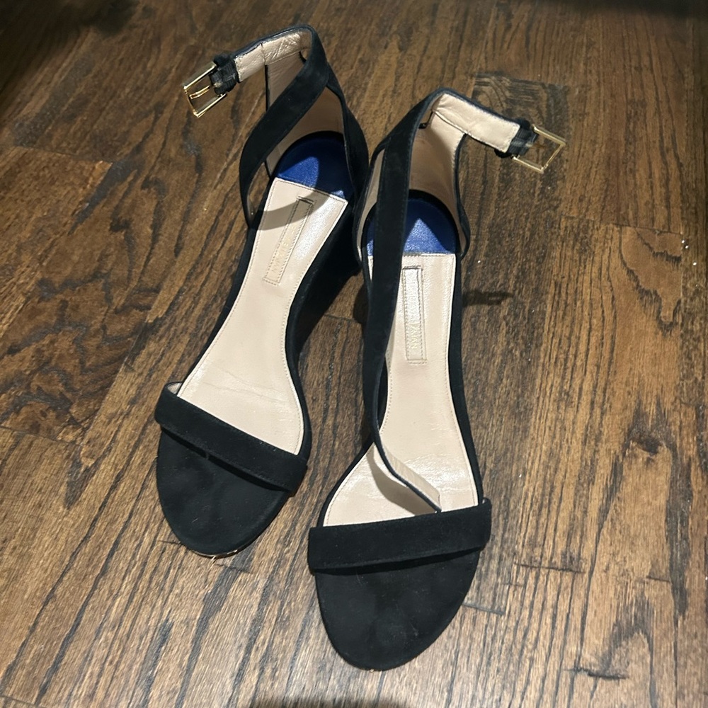 Stuart Weitzman Black Ankle Strap Heels